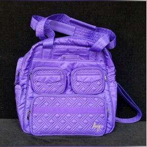 Lug Puddle Jumper Bag Purple Quilted Pre-loved In EUC